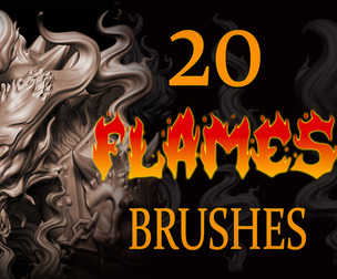 Zbrush + Blender 20 Flames Brushes