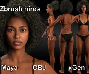 Full body black female 3d model