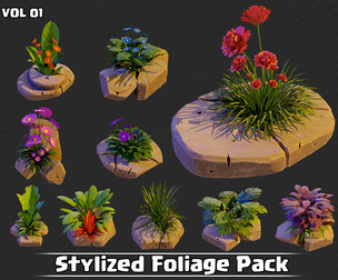 Stylized Foliage Pack Game Ready VOL01