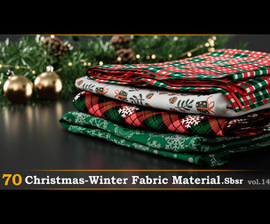 70 Christmas-Winter Fabric Material_Sbsar Vol.14