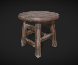 Old wooden stool
