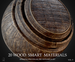 20 WOOD SMART MATERIALS & PBR TEXTURES-VOL 5