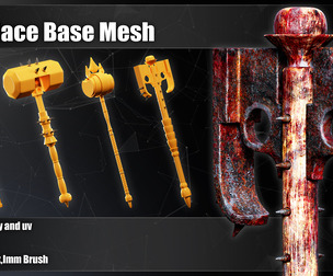 30 Mace Base Mesh(Clean UV) + IMM Brush_VOL06