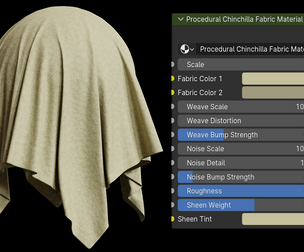 Procedural Chinchilla Fabric Material