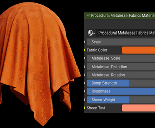 Procedural Metalesse Fabrics Material