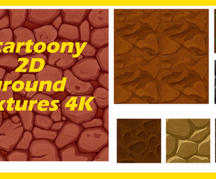 7 Ground Cartoony 2D textures -4K-