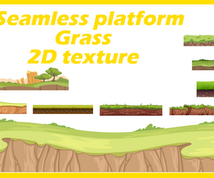 collection of 2D Cartoony Grass Platform Textures