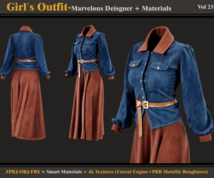 Girl's Outfit- Modles+Materials