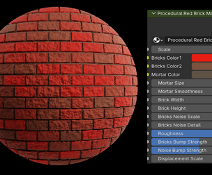 Procedural Red Brick Material