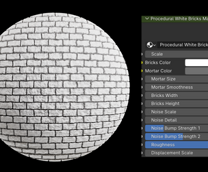 Procedural White Bricks Material