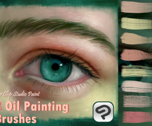 8 Oil Brushes for Clip Studio Paint