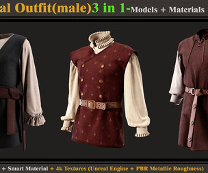 3 in 1 Medieval Outfit-MALE-Models+Materials