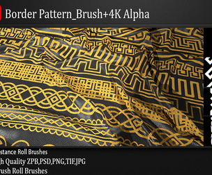 100 Border Pattern Brush+4K Alpha Vol 3