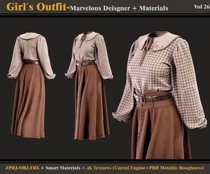 Girl's Outfit-Models+Materials