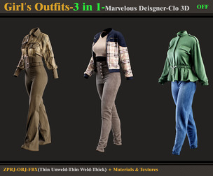 Girl's Outfit-Models+Materials