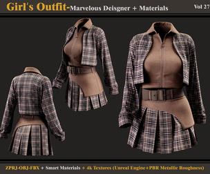 Girl's Outfit-Models+Materials