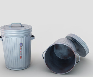 Cartoon dustbin trash can v1