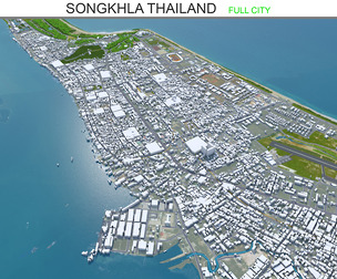 Songkhla city Thailand 3d model 20km