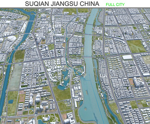 Suqian city Jiangsu China 3d model 100km