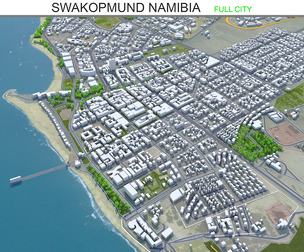 Swakopmund city Namibia 3d model 10km