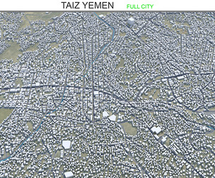 Taiz city Yemen 3d model 25km