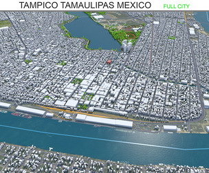 Tampico city Tamaulipas Mexico 3d model 20km