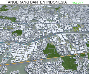 Tangerang city Banten Indonesia 3d model 25km