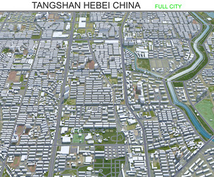 Tangshan city Hebei China 3d model 60km