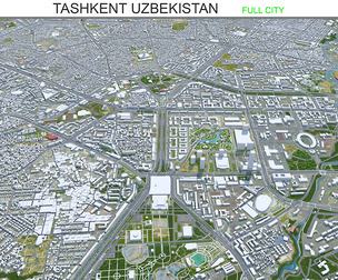 Tashkent city Uzbekistan 3d model 40km