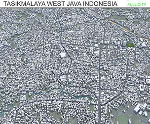 Tasikmalaya city West Java Indonesia 3d model 25km
