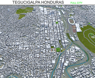 Tegucigalpa city Honduras 3d model 20km