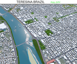 Teresina city Brazil 3d model 30km