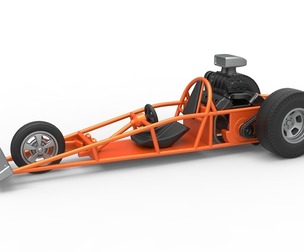 Rear engine old school 3-wheeled dragster 1:25