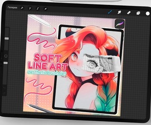 Soft LineArt Brushes for Procreate