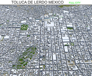 Toluca de Lerdo city Mexico 3d model 35km