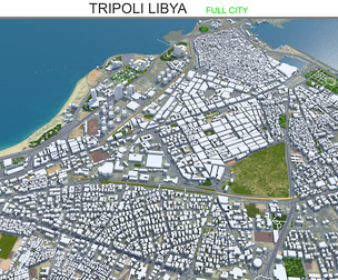 Tripoli city Libya 3d model 60km