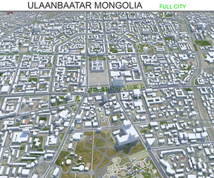 Ulaanbaatar city Mongolia 3d model 50km