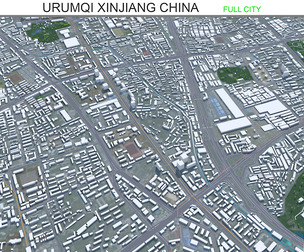 Urumqi city Xinjiang China 3d model 60km