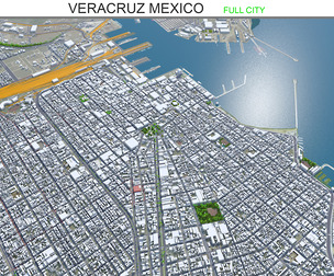 Veracruz city Mexico 3d model 20km