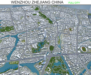 Wenzhou city Zhejiang China 3d model 120km