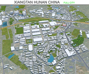 Xiangtan city Hunan China 3d model 35km
