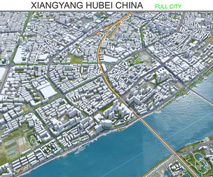 Xiangyang city Hubei China 3d model 150km