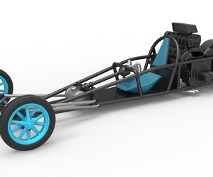 Rear engine old school dragster V2 Scale 1:25