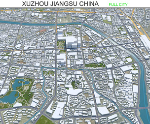 Xuzhou city Jiangsu China 3d model 40km
