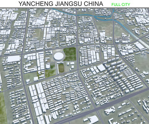 Yancheng city Jiangsu China 3d model 150km