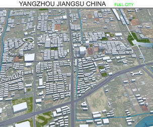 Yangzhou city Jiangsu China 3d model 40km
