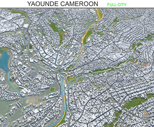 Yaounde city Cameroon 3d model 40km