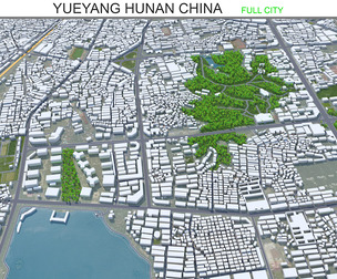 Yueyang city Hunan China 3d model 20km