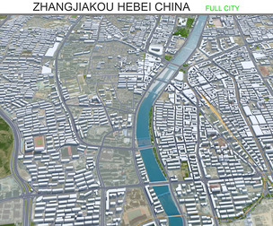 Zhangjiakou city Hebei China 3d model 50km