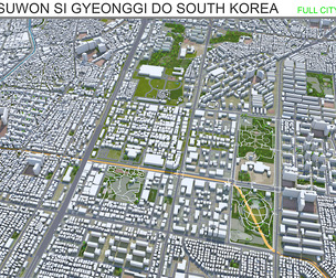 Suwon si Gyeonggi  South Korea 3d model 30km